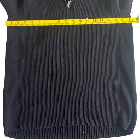 Michael Kors Men’s Black Ribbed Half-Zip Slim Fit Casual Pullover Large - Picture 7 of 10